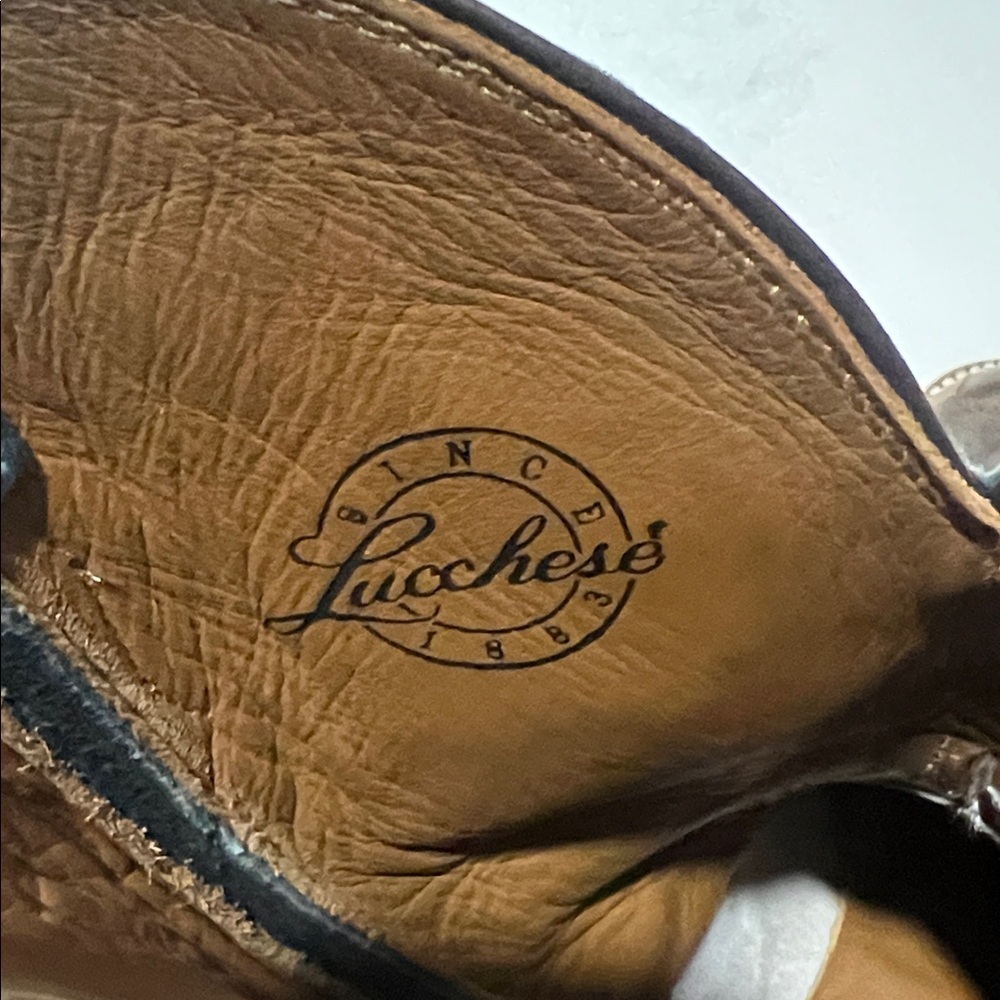 LUCCHESE MEN'S HANDMADE MALCOLM ALLIGATOR WESTERN BOOTS - SQUARE TOE 11EE - Picture 2 of 5